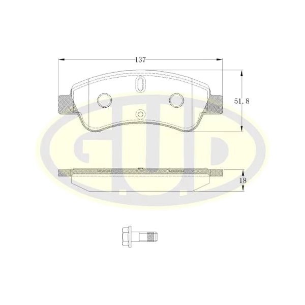 фото Колодки тормозные передние pgt 307. cit xsara 1.4i-2.0hdi 00- g.u.d.