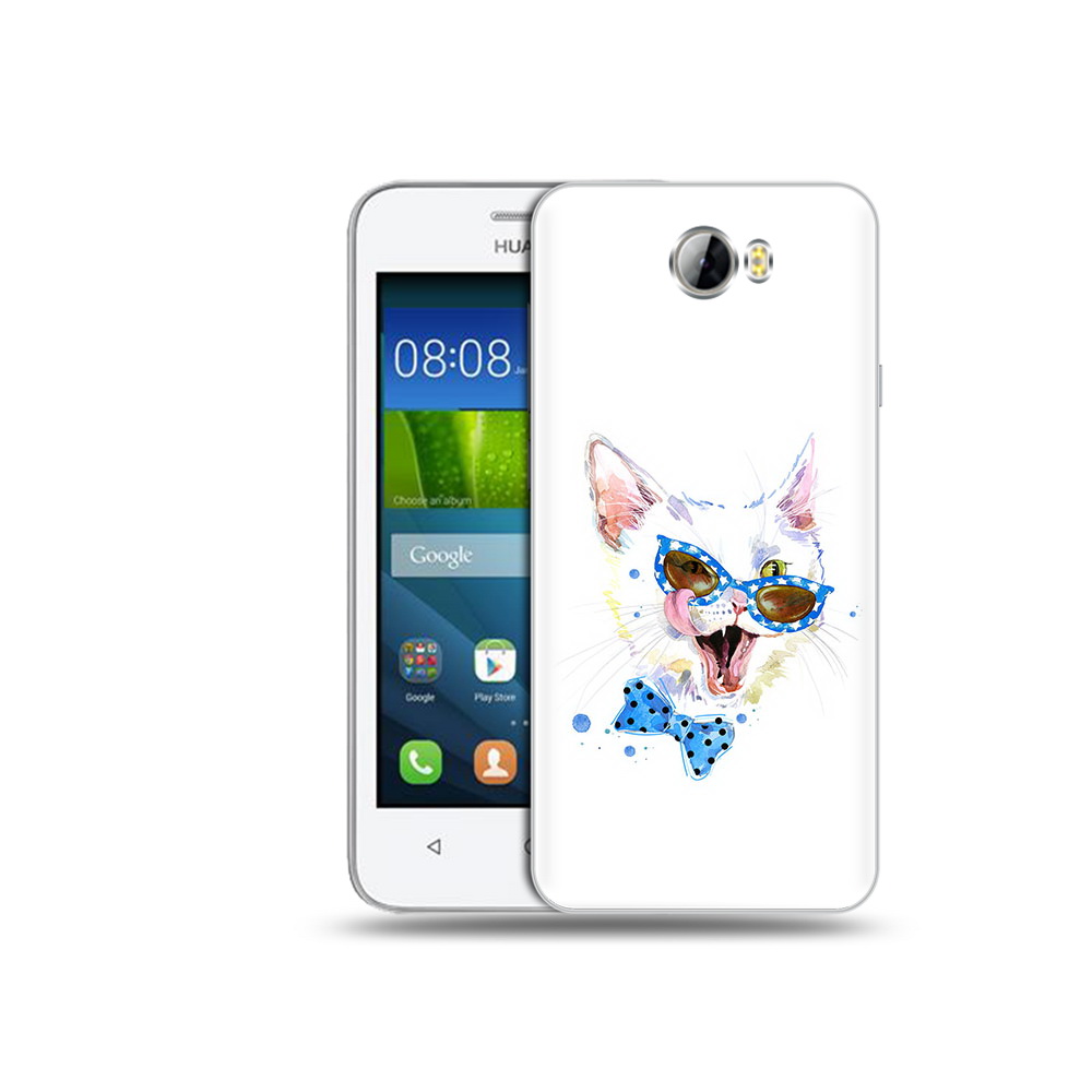 Чехол MyPads Tocco для Huawei Y5 II белый кот (PT27651.44.229)