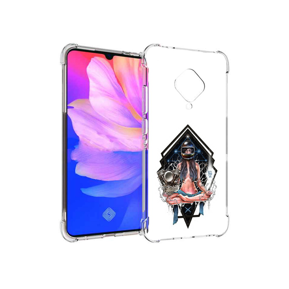 

Чехол MyPads Tocco для Vivo V17 красивая девушка в шлеме (PT147343.378.406), Прозрачный, Tocco