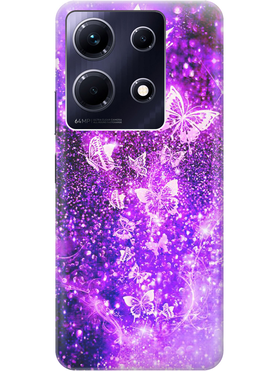 

Силиконовый чехол на Infinix Note 30 с рисунком "Фиолетовые бабочки", Фиолетовый;черный, 20000061