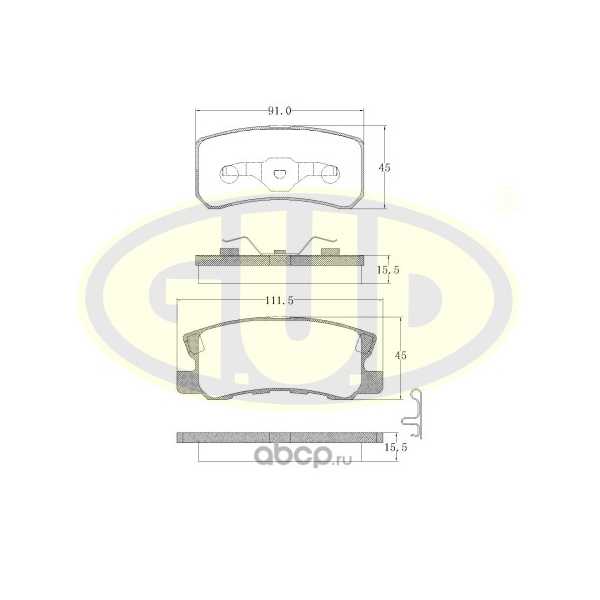 

Тормозные колодки G.U.D. задние дисковые gbp080302