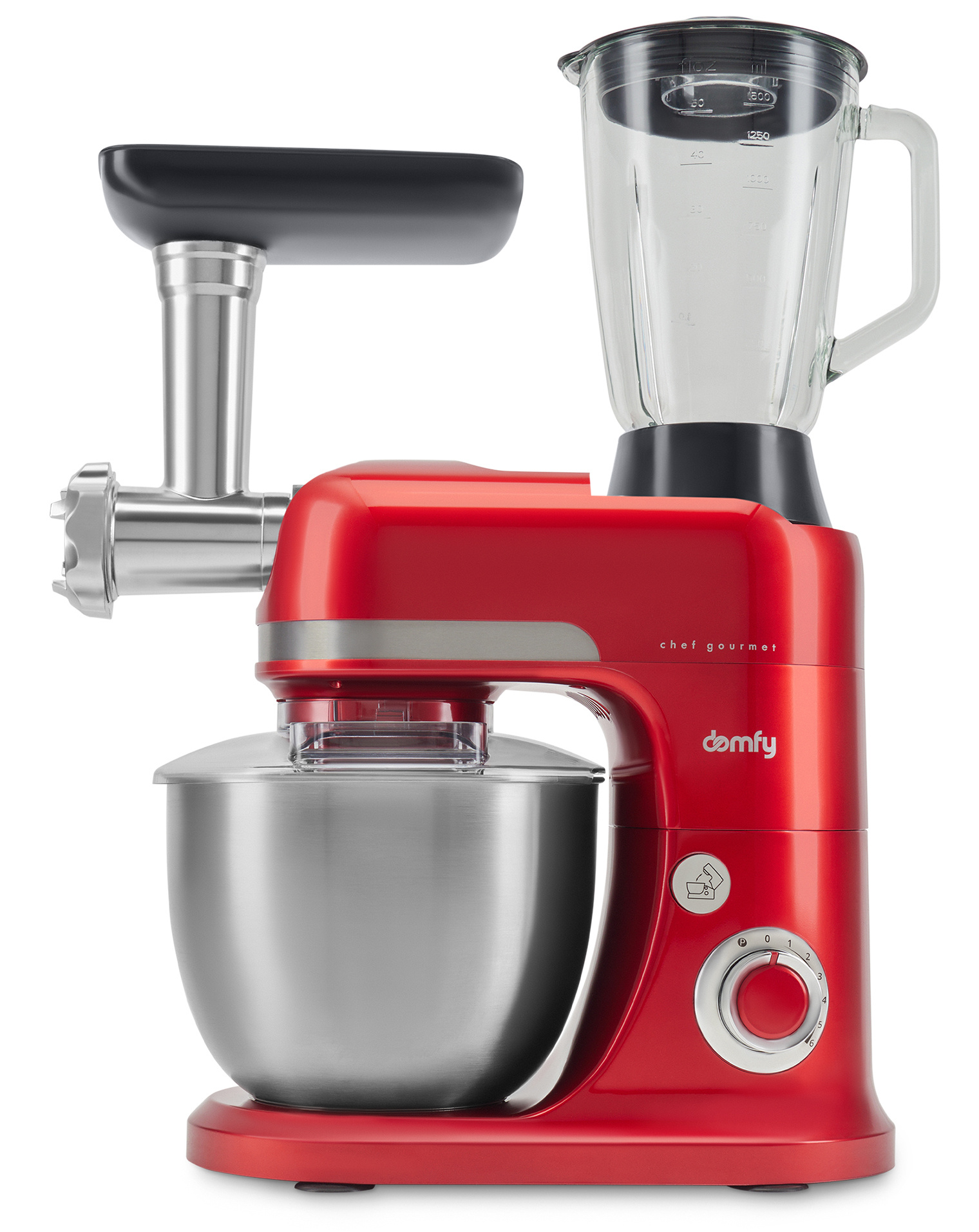 Кухонная машина DOMFY DSС-KM502 красная лопаточка кухонная 24 5см unigood красная