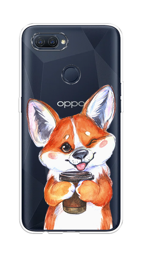 

Чехол на Oppo A12 "Корги с кофе", Оранжевый;белый, 253450-4