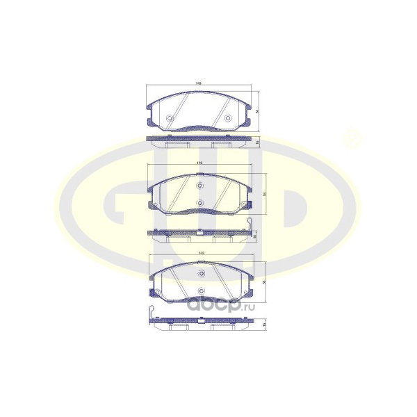 фото Колодки тормозные передние hyu santa fe 01-/trajet 01-/kia opirus 2.0-2.7/2.0-2.5td/crdi g.u.d.