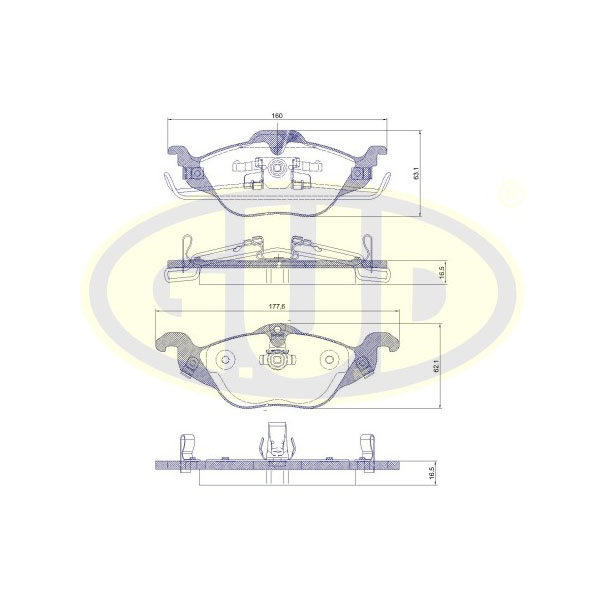 фото Колодки пер opel astra g 1.2i-1.7dti &16v 98- g.u.d.