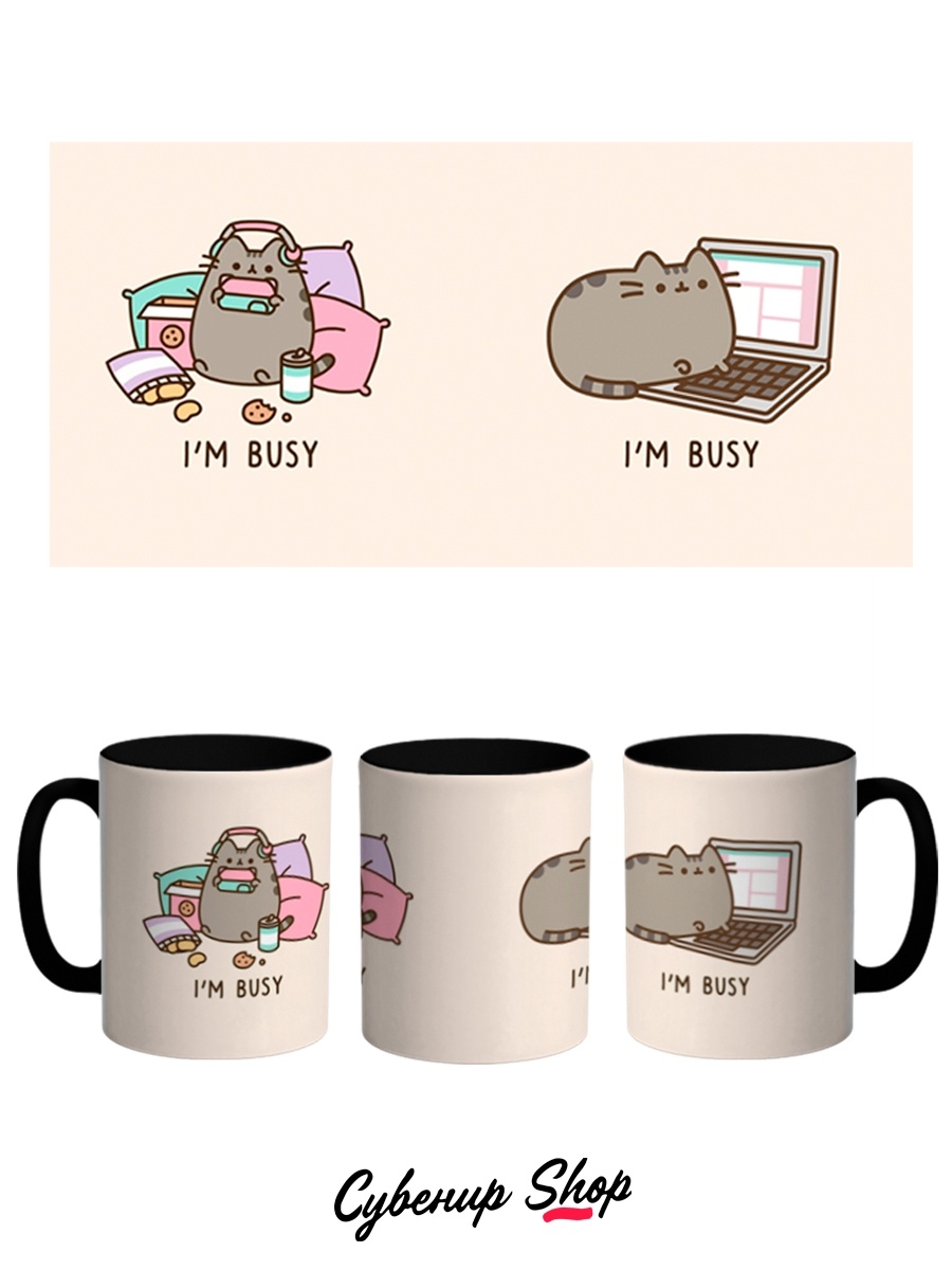 фото Кружка сувенирshop "кот пушин pusheen cat" 330 мл cu-anps4-bi/2s