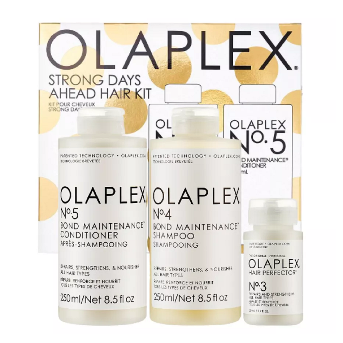 Набор для волос Olaplex Strong Days Шампунь 250 мл Кондиционер 250 мл Сыворотка 50 мл