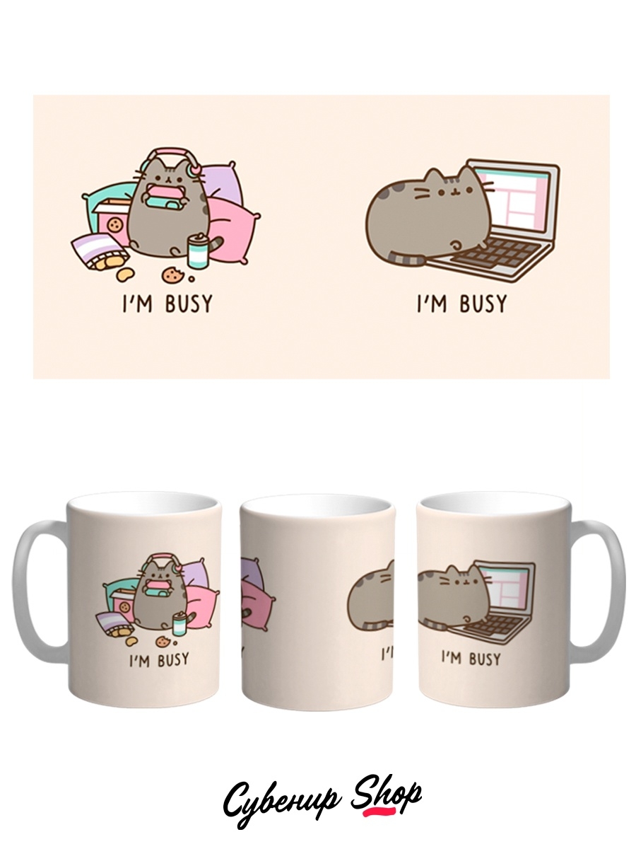 фото Кружка сувенирshop "кот пушин pusheen cat" 330 мл cu-anps4-w/2s