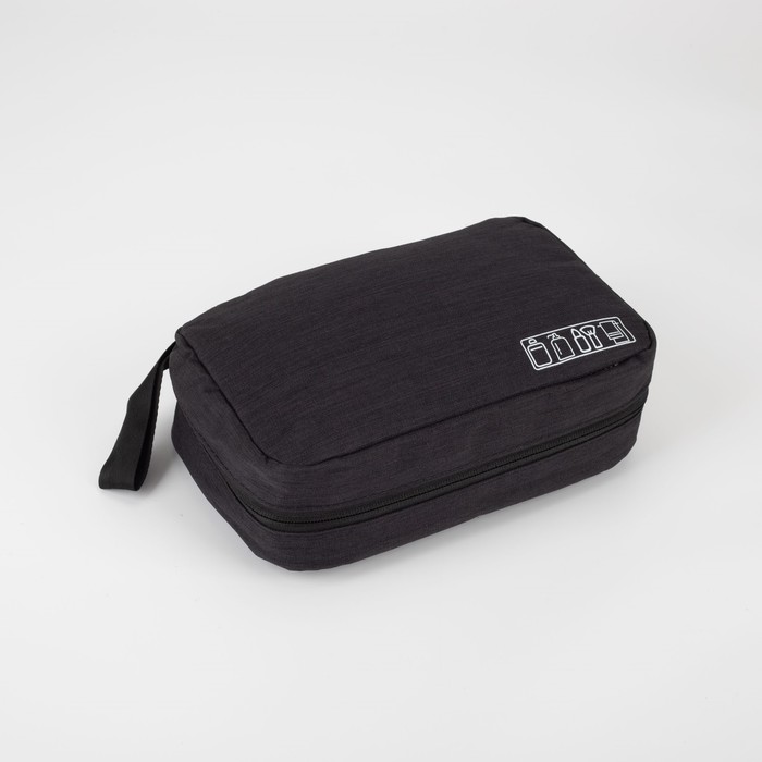 

Косметичка на молниях, с крючком, цвет чёрный, Черный, 4613077