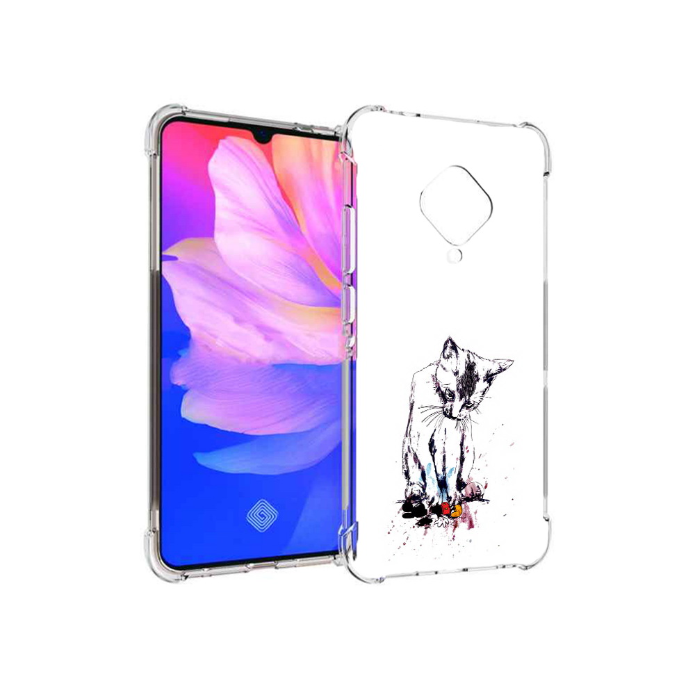 

Чехол MyPads Tocco для Vivo V17 кот и микки (PT147343.378.399), Прозрачный, Tocco