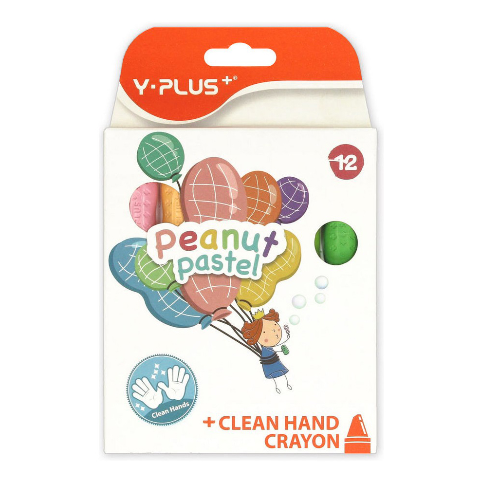 

Мелки восковые Y-Plus Peanut pastel цветные 12 шт