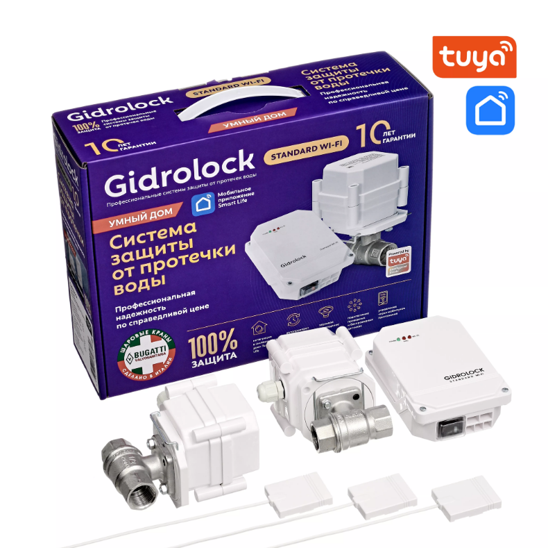 

Комплект Gidrоlock Standard WI-FI BUGATTI 3/4 Tuya