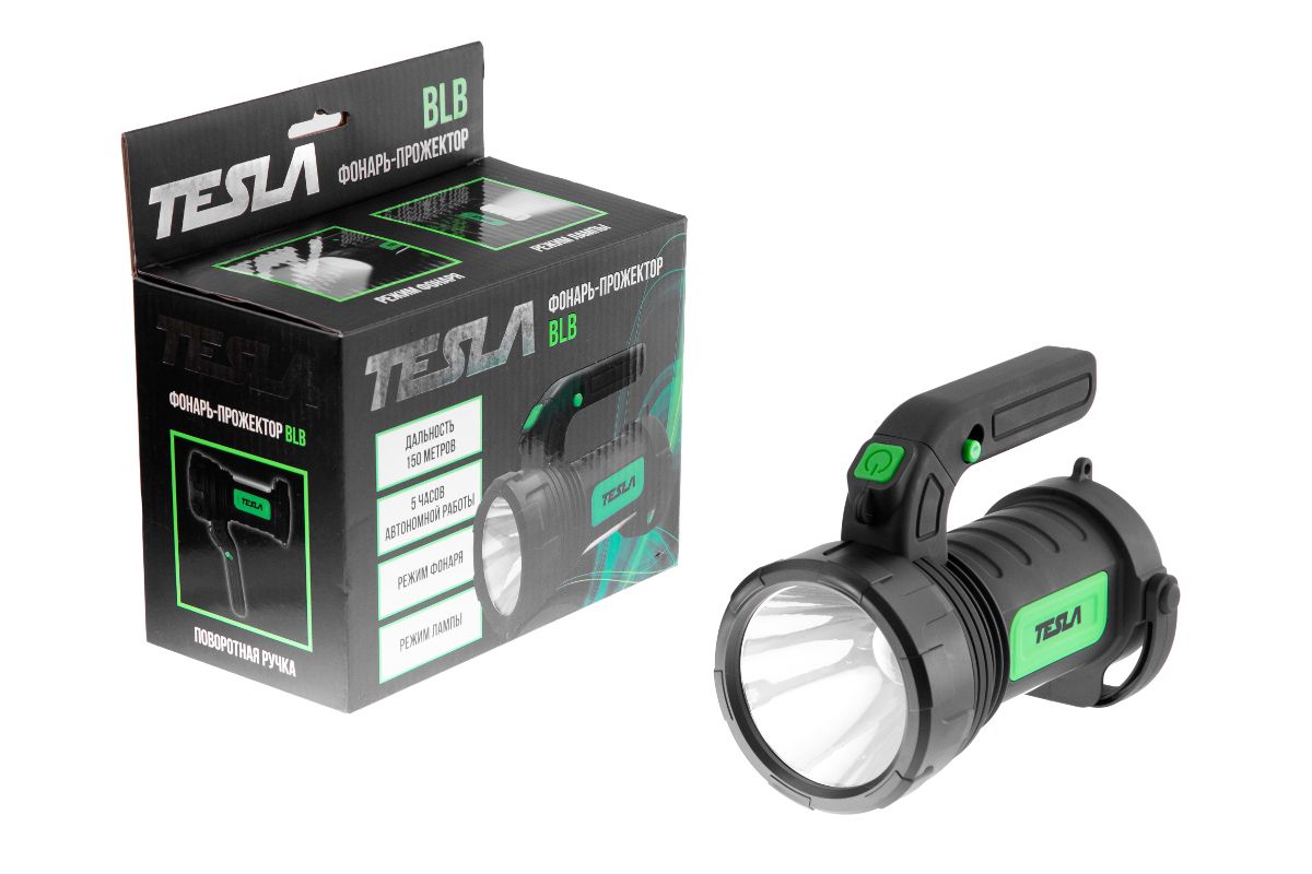 Фонарь-прожектор комбинированный TESLA BLB на батарейках