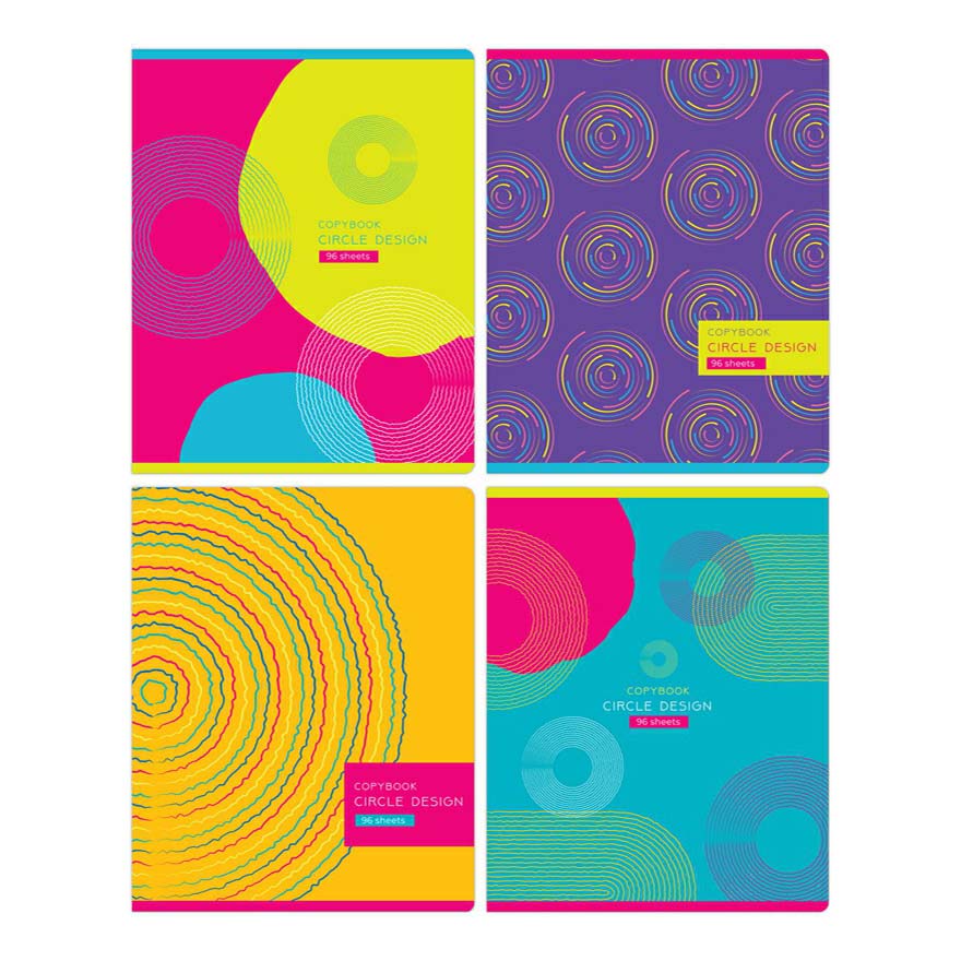 

Тетрадь общая BG Circle design 96 листов А5 в клетку в ассортименте