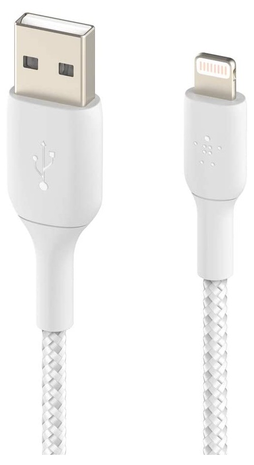 фото Кабель belkin lightning - usb-a , 2m, нейлон, белый (caa002bt2mwh)