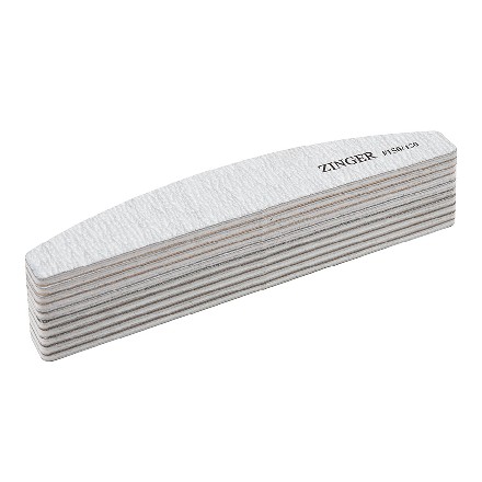 

Пилка для ногтей Zinger полуовальная Bridge зебра 150/150 10 шт