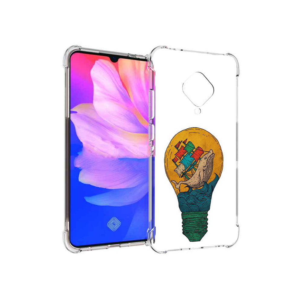 

Чехол MyPads Tocco для Vivo V17 кит в лампочке с парусами (PT147343.378.387), Прозрачный, Tocco