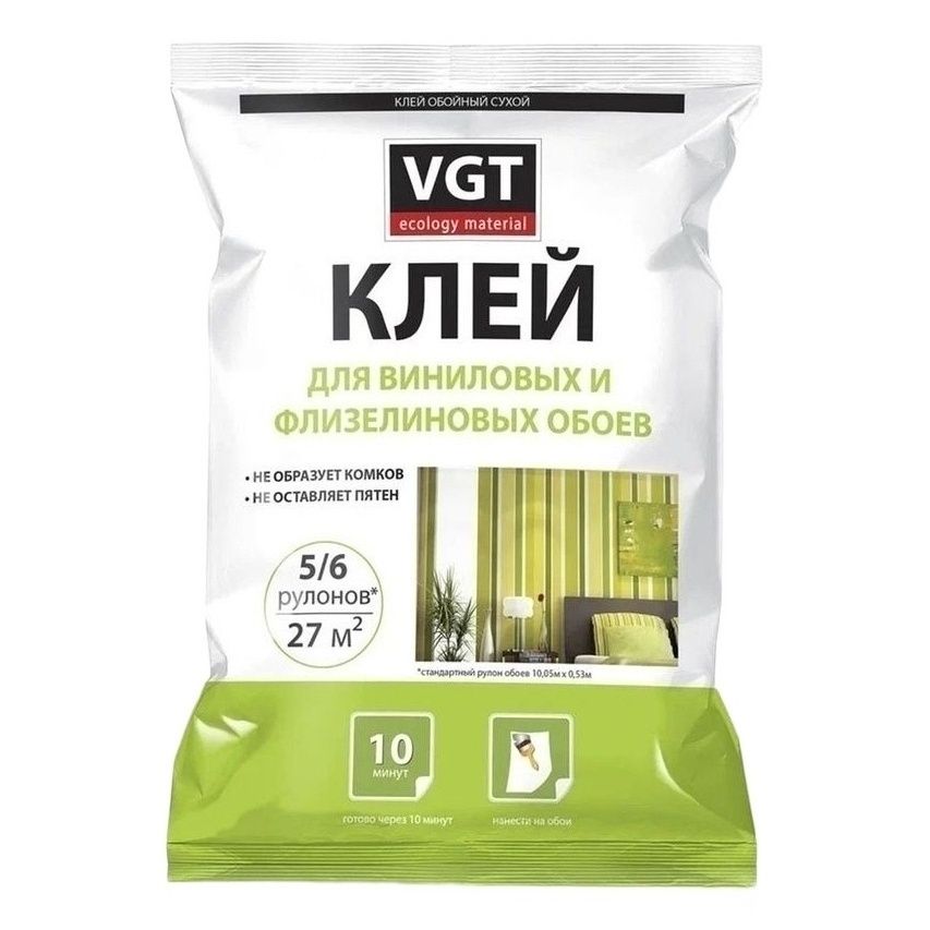 

Клей VGT для тяжелых обоев 0,3 кг