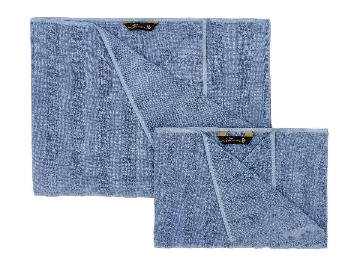 Полотенце для лица отельное (50100; махра 450гр) Страйп деним