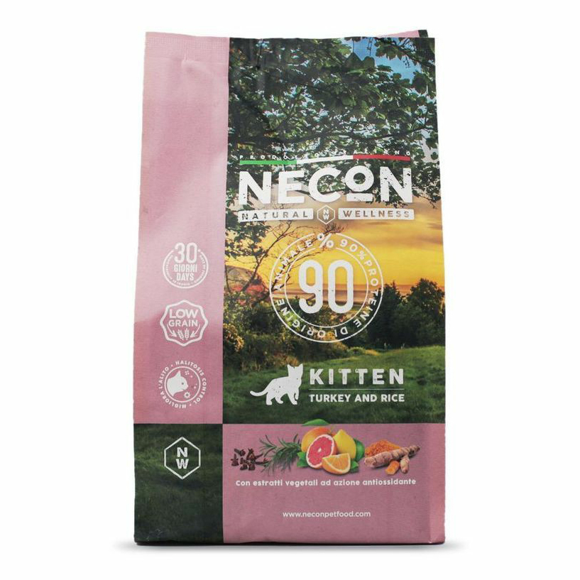 Сухой корм для котят Necon Natural Wellness Kitten индейка и рис, 400г
