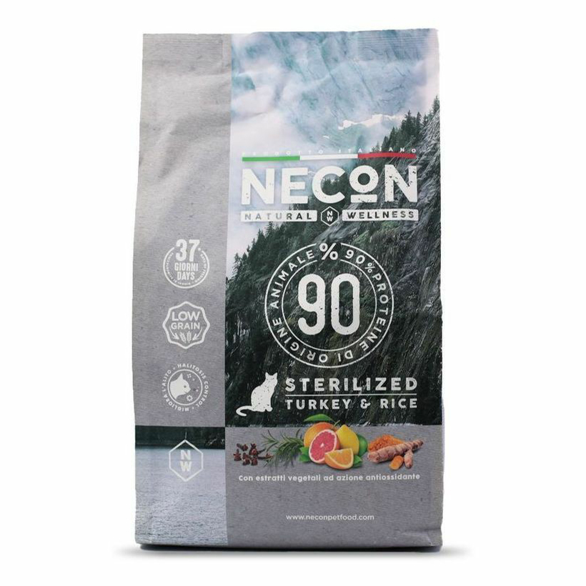 Сухой корм для кошек Necon Natural Wellness Sterilized индейка и рис, 400г