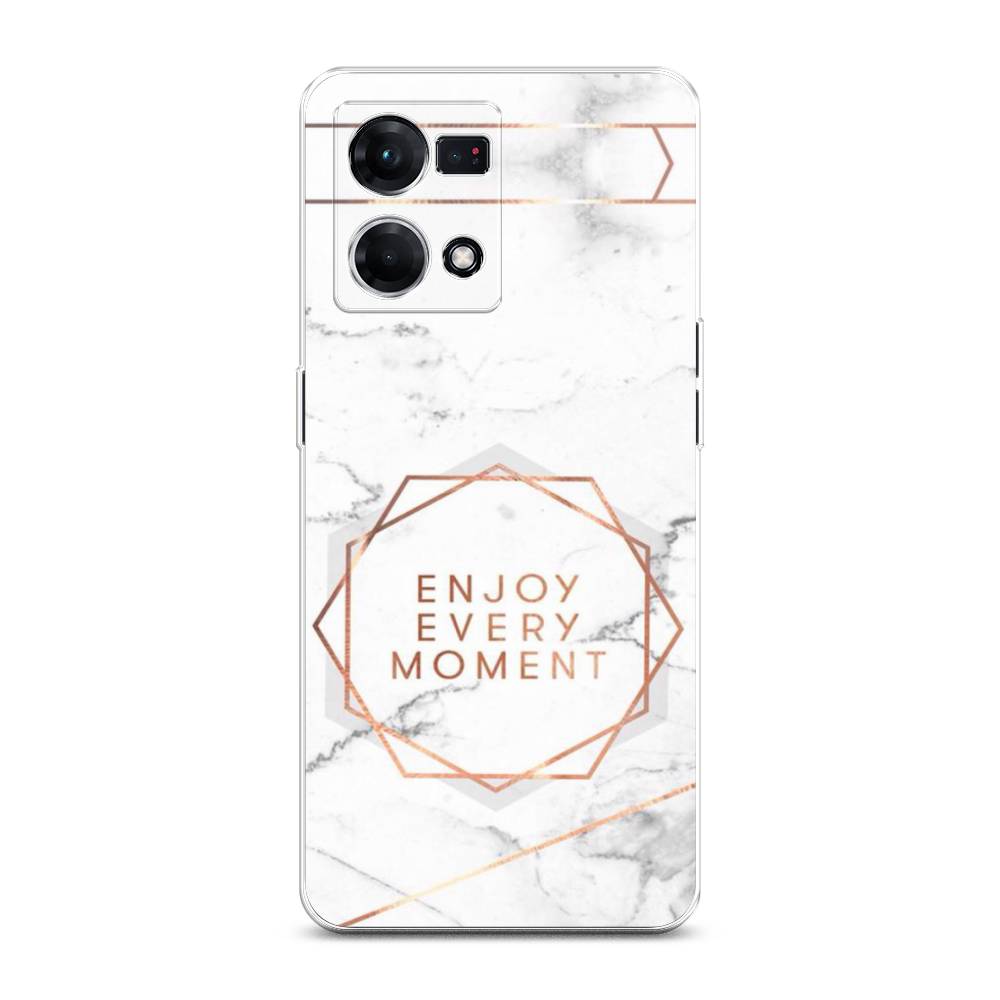 

Чехол Awog на Oppo Reno 8 4G "Enjoy every moment мрамор", Белый;розовый;серый, 2511450-7