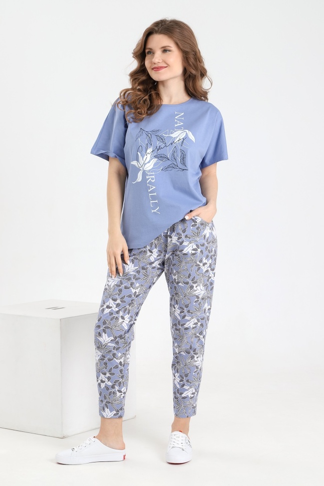 Комплект домашний женский Виолетта Ирис-2 голубой 54 RU