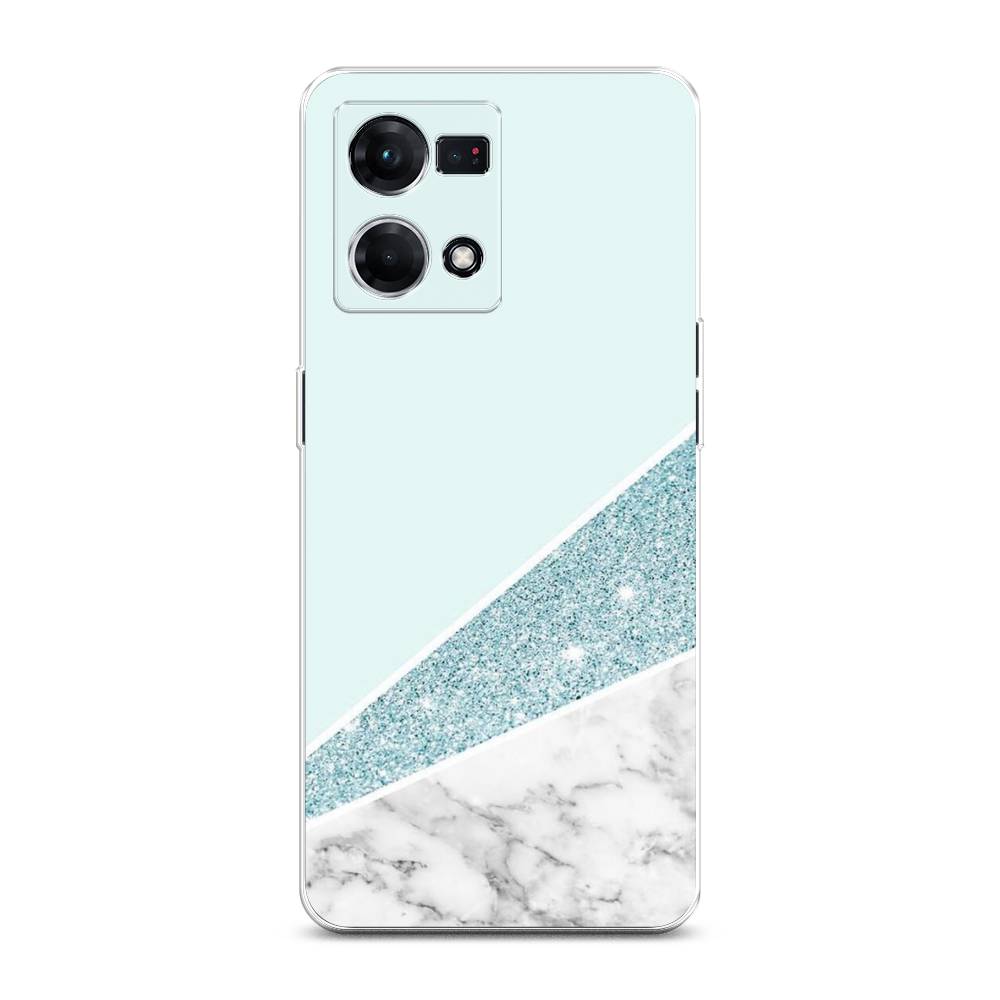 

Чехол Awog на Oppo Reno 8 4G "Мрамор с голубыми блестками", Голубой;белый, 2511450-3