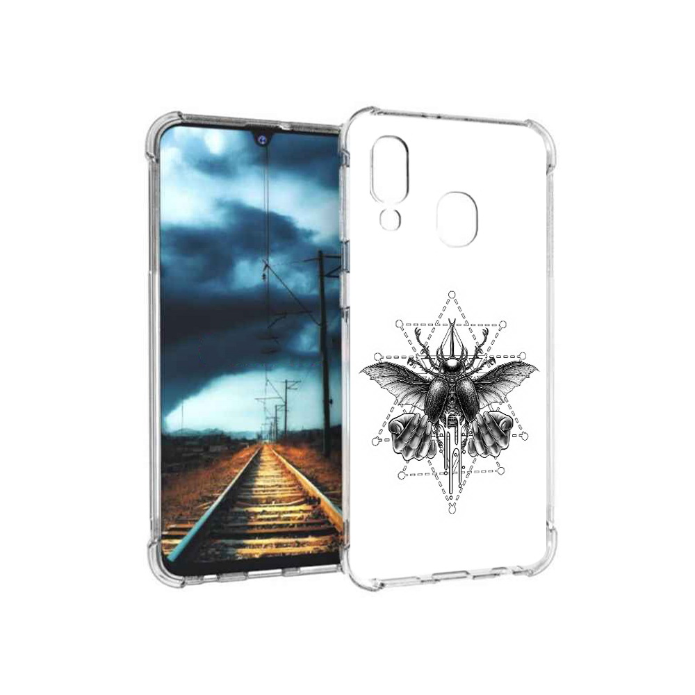 

Чехол MyPads Tocco для Samsung Galaxy A40 скарабей (PT128655.504.601), Прозрачный, Tocco