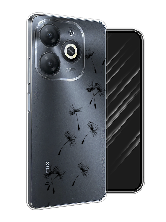 

Чехол Awog на Infinix Smart 8 "Летящие одуванчики", Черный, 3105150-1