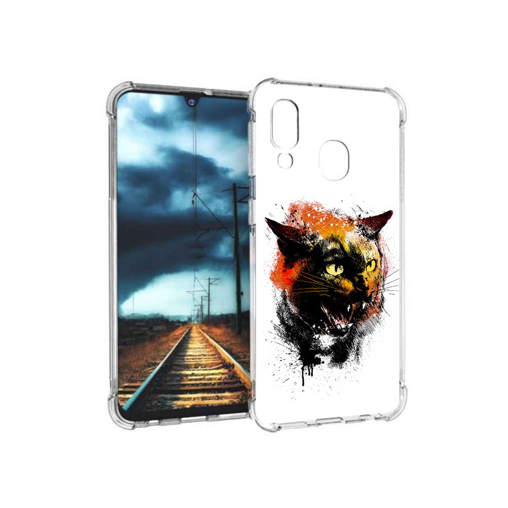 

Чехол MyPads Tocco для Samsung Galaxy A40 сиамский кот (PT128655.504.598), Прозрачный, Tocco