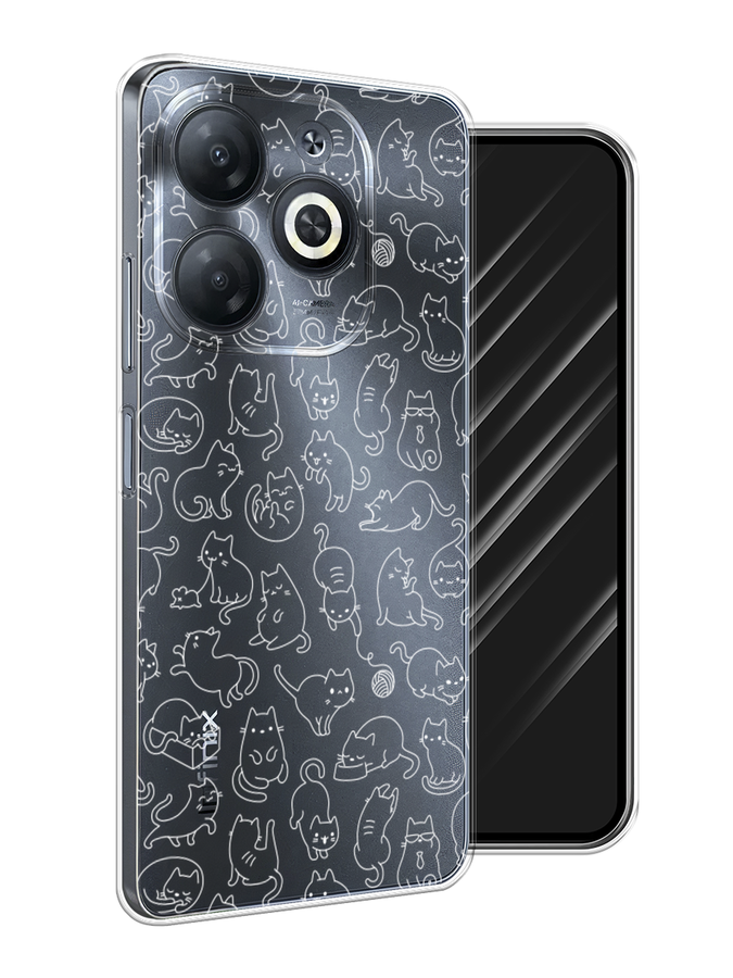 

Чехол Awog на Infinix Smart 8 "Шкодливые котики", Прозрачный;бежевый, 3105150-1