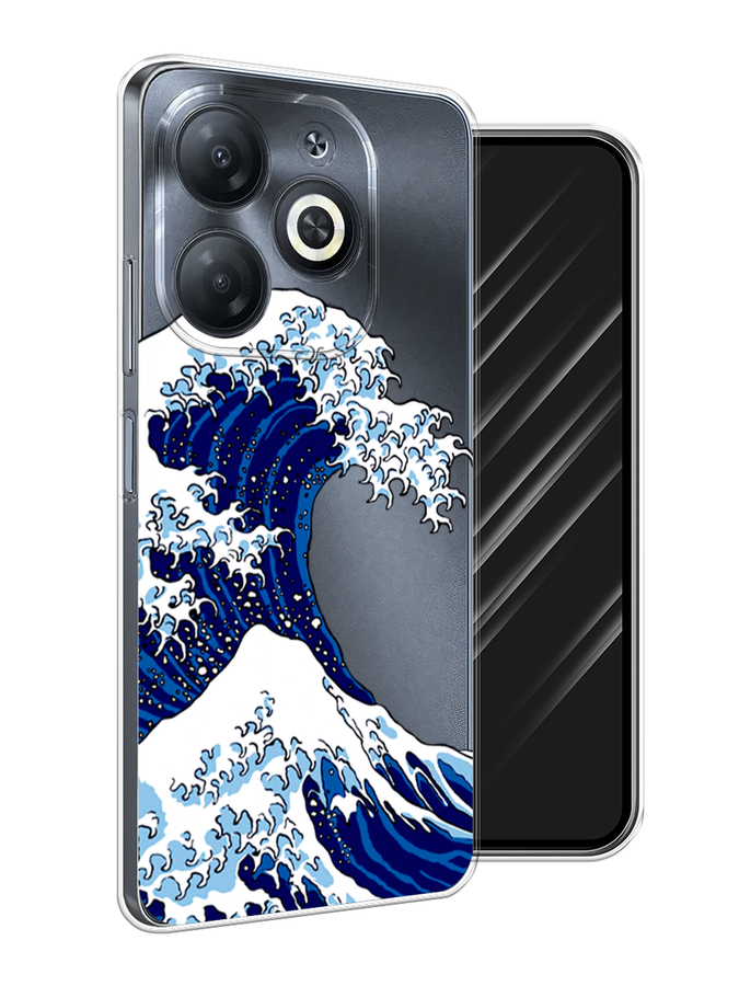 

Чехол Awog на Infinix Smart 8 "Волна в Канагаве", Синий;белый, 3105150-1