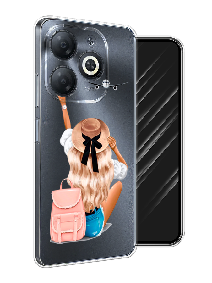 

Чехол Awog на Infinix Smart 8 "Автостопом самолетом", Бежевый;белый, 3105150-1