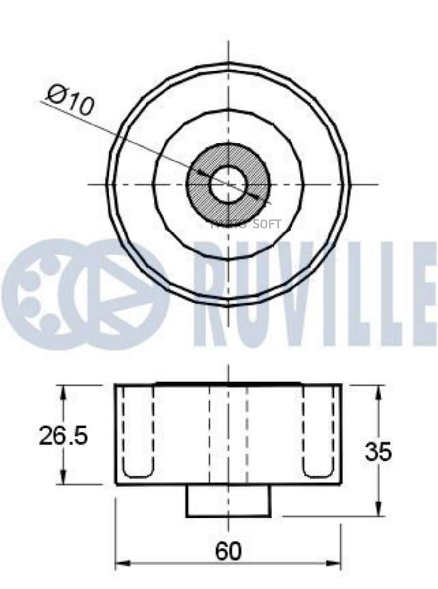 

Ролик Руч.Ремня Ford Tourneo Connect 1.8Di/Tdci 02= Ruville 541736