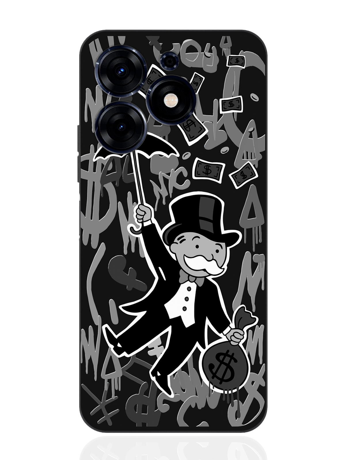 

Чехол для смартфона Tecno Spark Go 2024 черный силиконовый Monopoly Black, Серый;черный, Tecno Spark