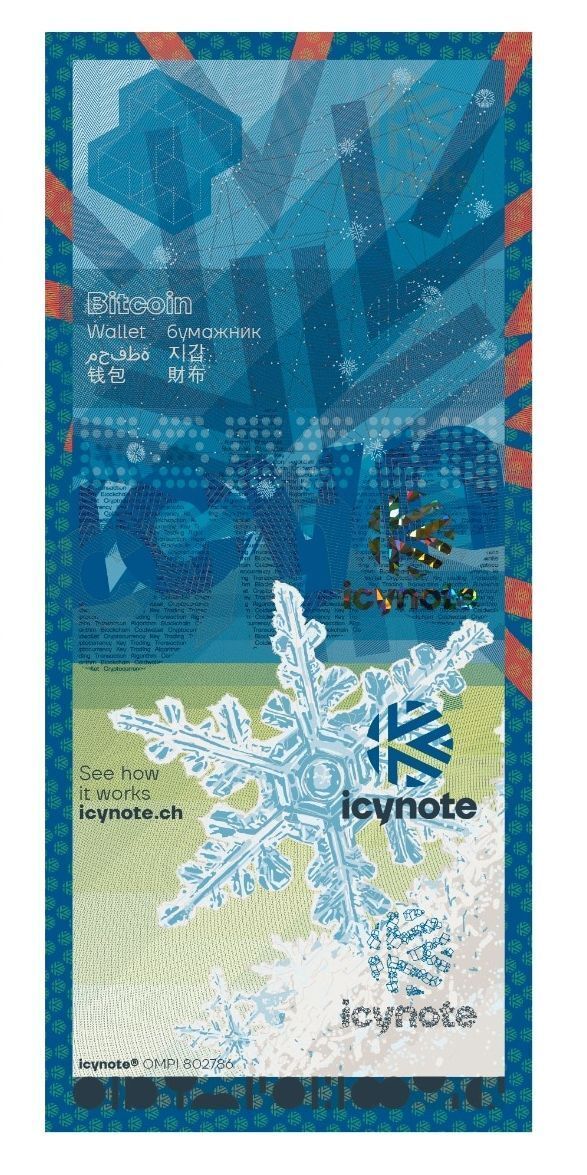 

Холодный кошелёк банкнота Icynote, Bitcoin