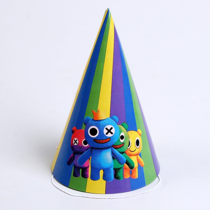 Колпак бумажный С Днем Рождения, (набор 6 шт)