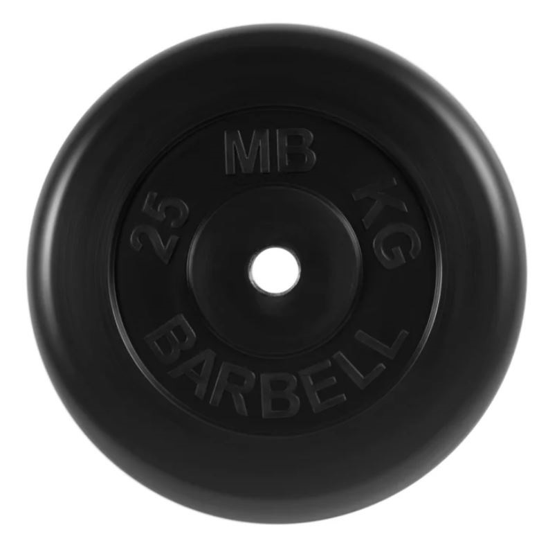 фото Диск для штанги mb barbell стандарт 25 кг, 31 мм, черный