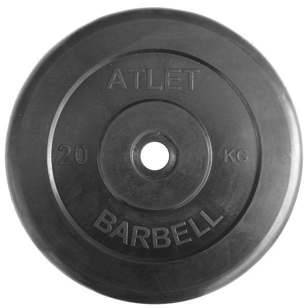 фото Диск для штанги mb barbell стандарт 20 кг, 26 мм, черный