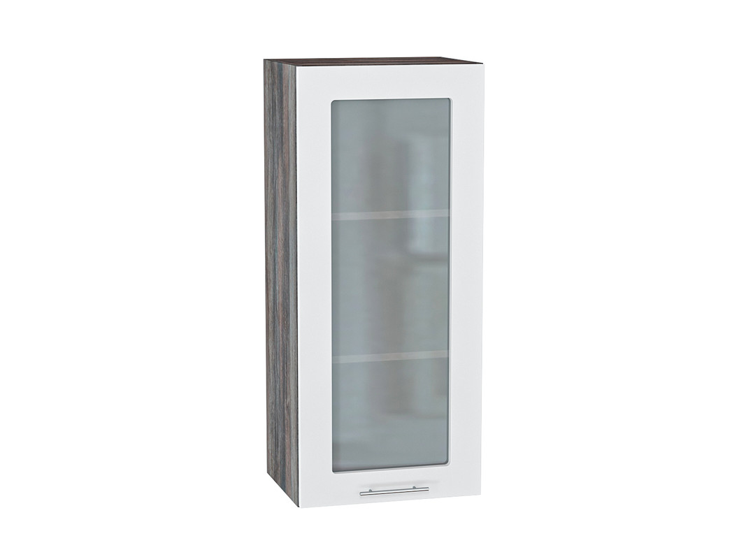 

Нав. шкаф 409 с 1 остекленной дверцей МС Валерия Сурская МДФ Дуб Кальяри/Айленд силк Ф25Н, Белый;коричневый, Валерия