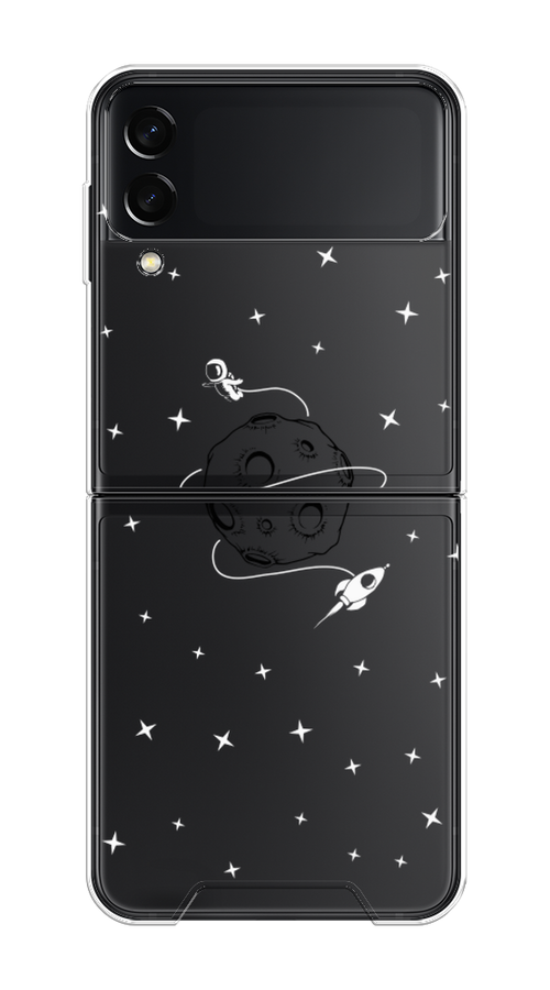 

Чехол на Samsung Galaxy Z Flip 3 "Полет вокруг луны", Белый;серый;черный, 2103750-2
