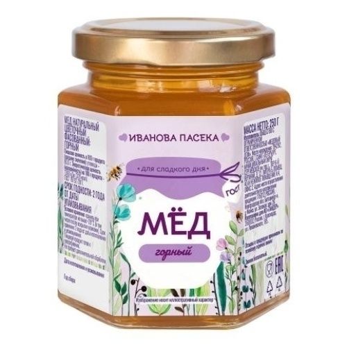 

Мед Иванова пасека горный 250 г
