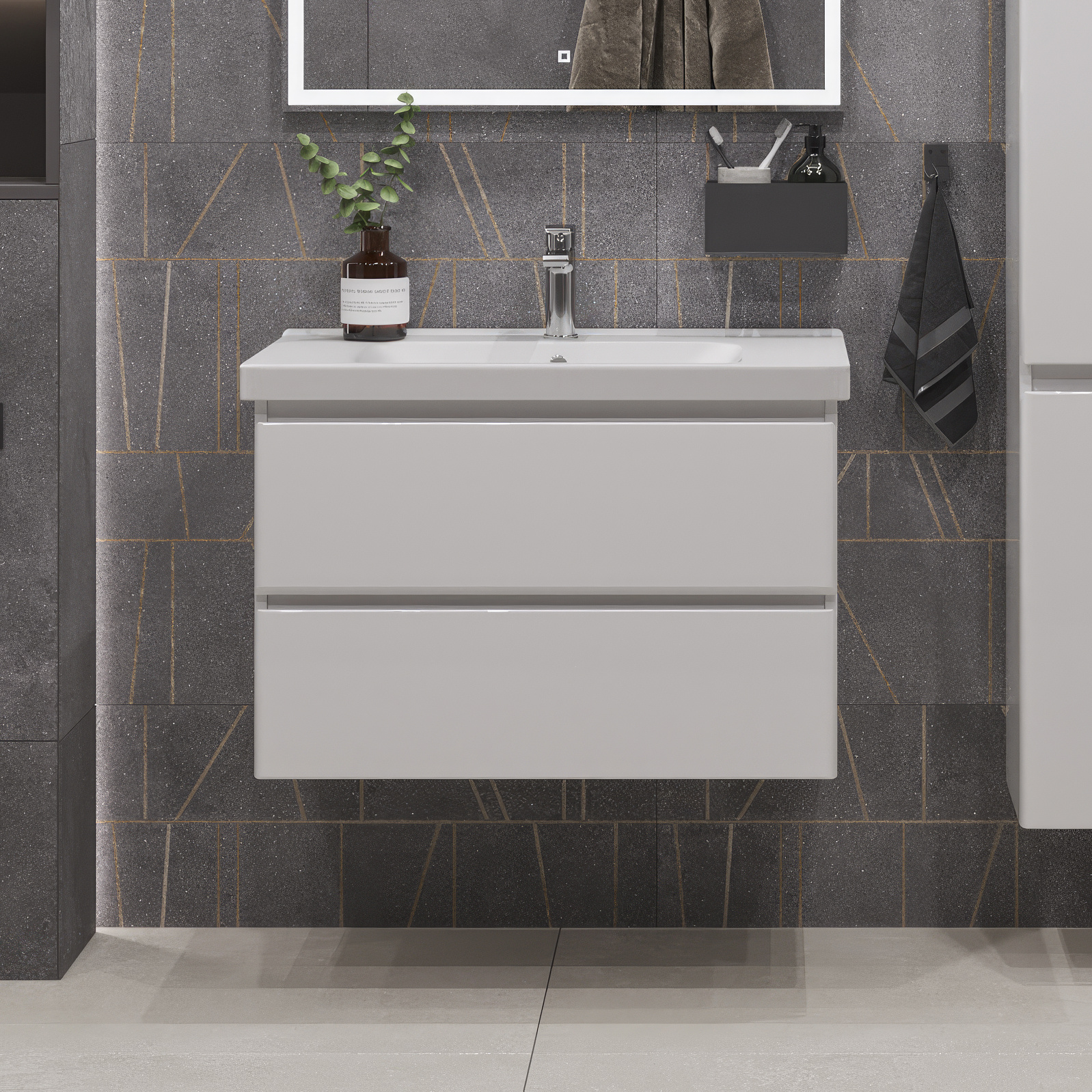 

Тумба без раковины SanStar Arista 80 подвесная, Белый, Arista 80