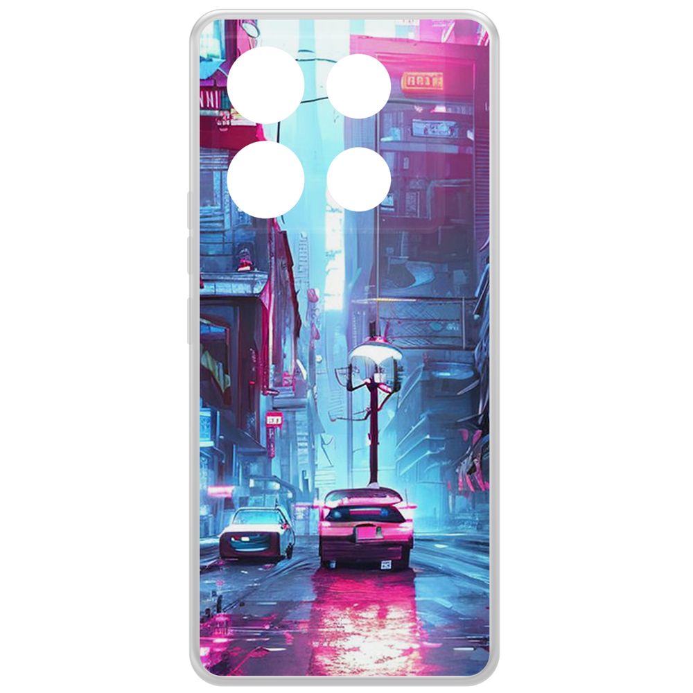 

Чехол-накладка Krutoff Clear Case Киберпанк Улица для INFINIX Note 40 Pro 5G, Прозрачный