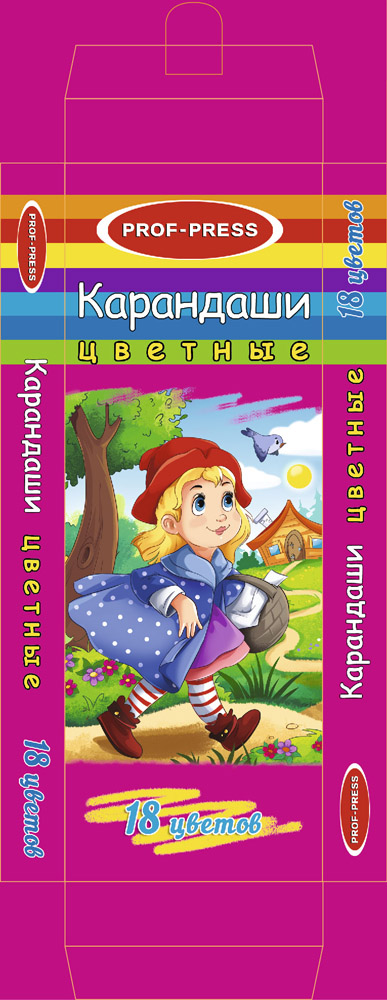 фото Набор цветных карандашей "красная шапочка" (18 штук) проф-пресс