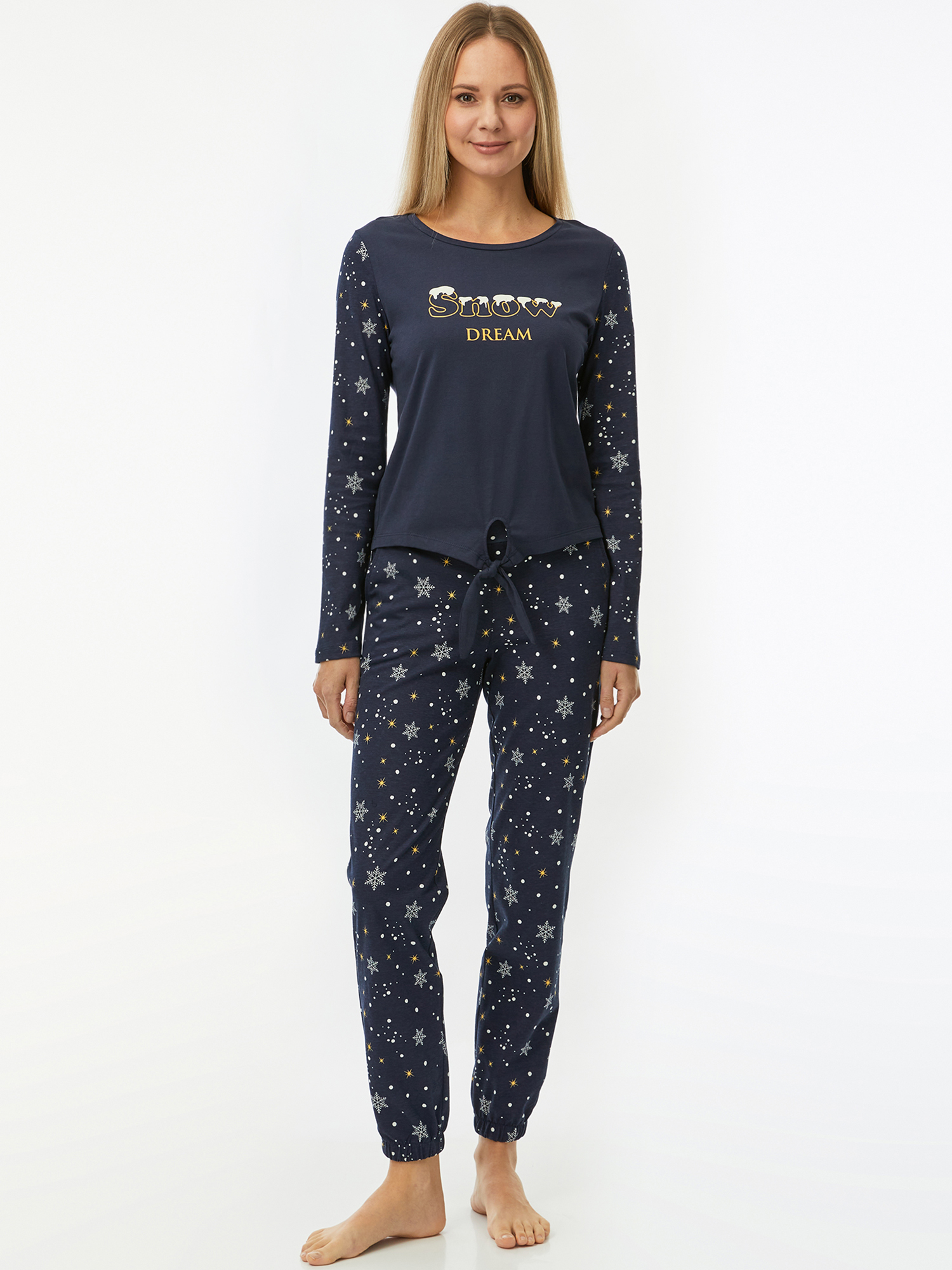 

Пижама женская oodji 56002222-6 синяя 2XL, Синий, 56002222-6