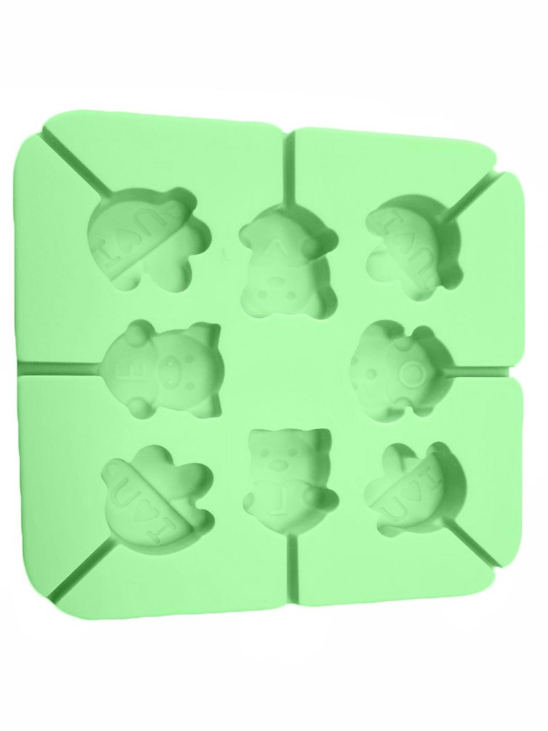 Силиконовая форма для конфет на палочке I love you 8 ячеек (Зеленый )