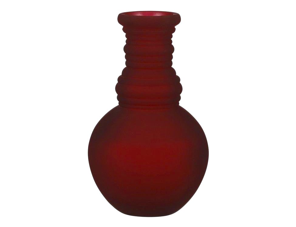 фото Стеклянная ваза гранада, матовая, бордовая, 24х14 см, edelman