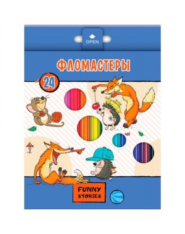 

Фломастеры "Забавные животные", 24 цвета, Желтый;оранжевый;красный;розовый;фиолетовый;синий;голубой;бирюзовый;зеленый;серый;черный